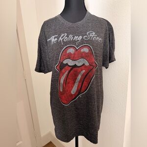 The Rolling Stones Dark Gray T-Shirt with Red Logo